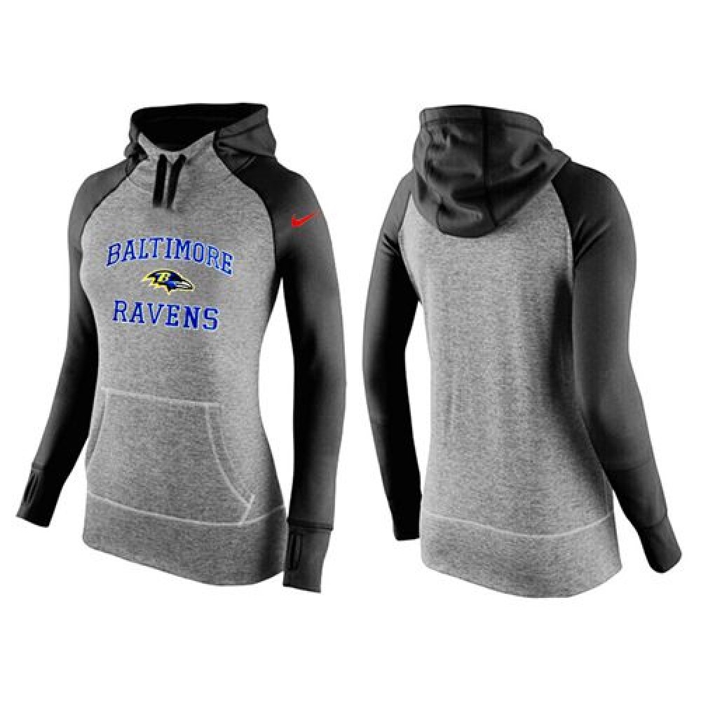 Women'sBaltimore Ravens Performance Hoodie Grey & Black_1
