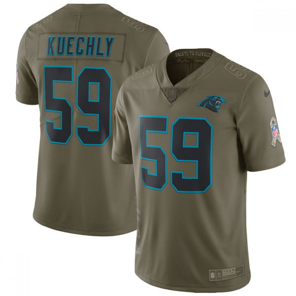 YouthCarolina Panthers #59 Luke Kuechly Olive Salute To Service Limited Stitched NFL Jersey