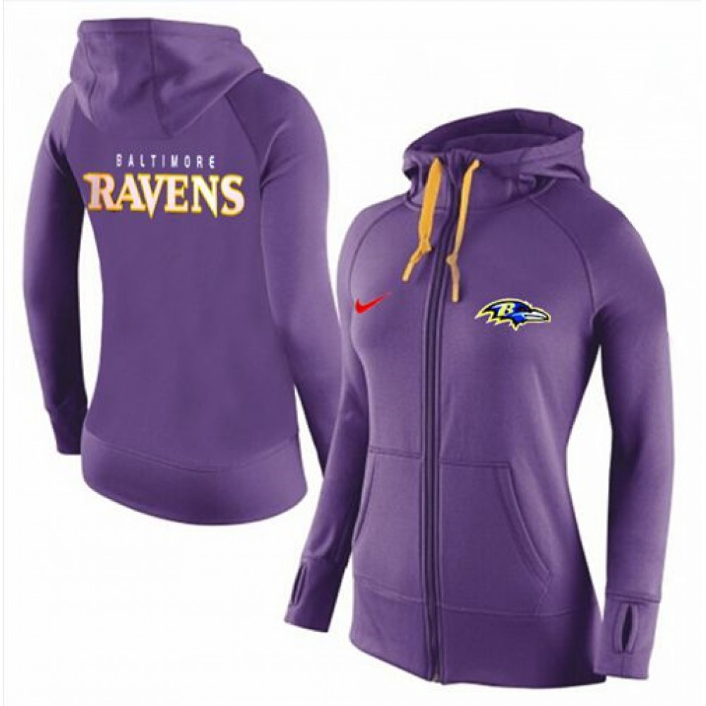 Women'sBaltimore Ravens Full-Zip Performance Hoodie Purple
