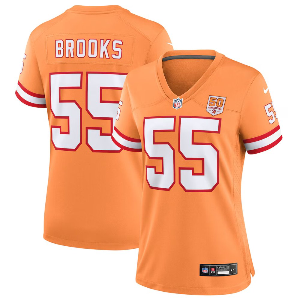 Women's Tampa Bay Buccaneers #55 Derrick Brooks Nike Creamsicle 50th Season Game Jersey