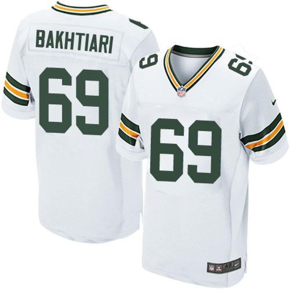 Packers #69 David Bakhtiari White Men's Stitched NFL Elite Jersey