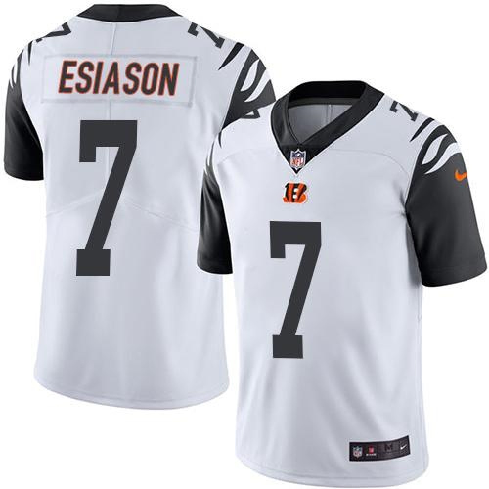 Bengals #7 Boomer Esiason White Youth Stitched NFL Limited Rush Jersey