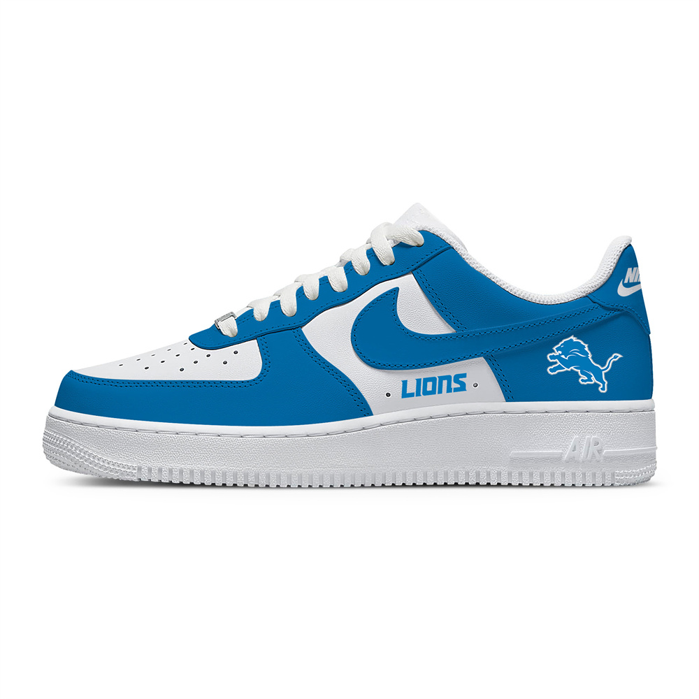 Unisex Nike x NFL Detroit Lions Custom Air Force 1 Low Team Sneakers