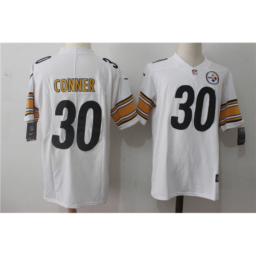 Men'sPittsburgh Steelers #30 James Conner White Stitched NFL Vapor Untouchable Limited Jersey