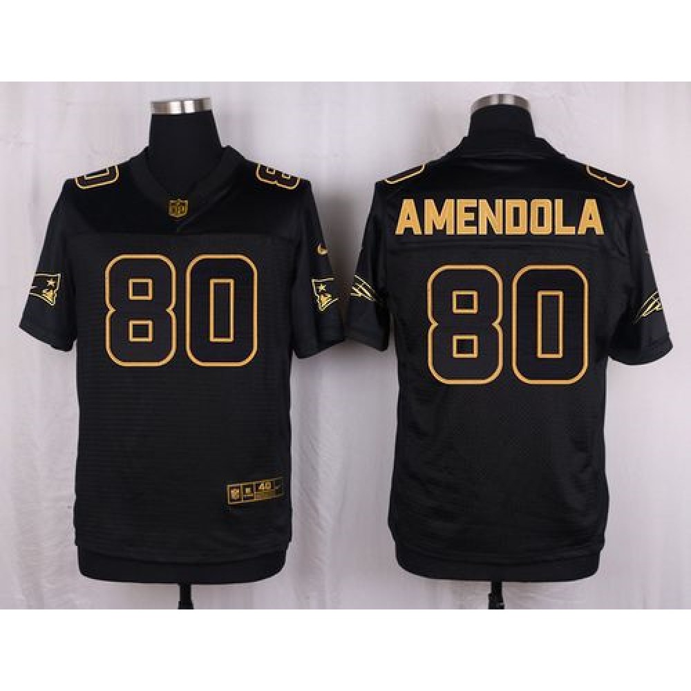 Patriots #80 Danny Amendola Black Men's Stitched NFL Elite Pro Line Gold Collection Jersey