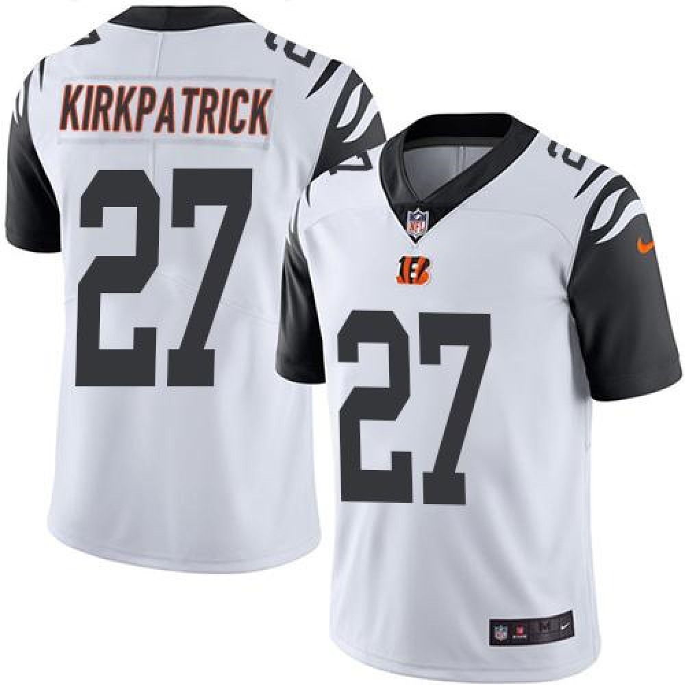 Bengals #27 Dre Kirkpatrick White Men's Stitched NFL Limited Rush Jersey
