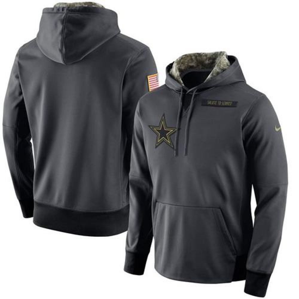 Men's Dallas CowboysAnthracite Salute to Service Player Performance Hoodie