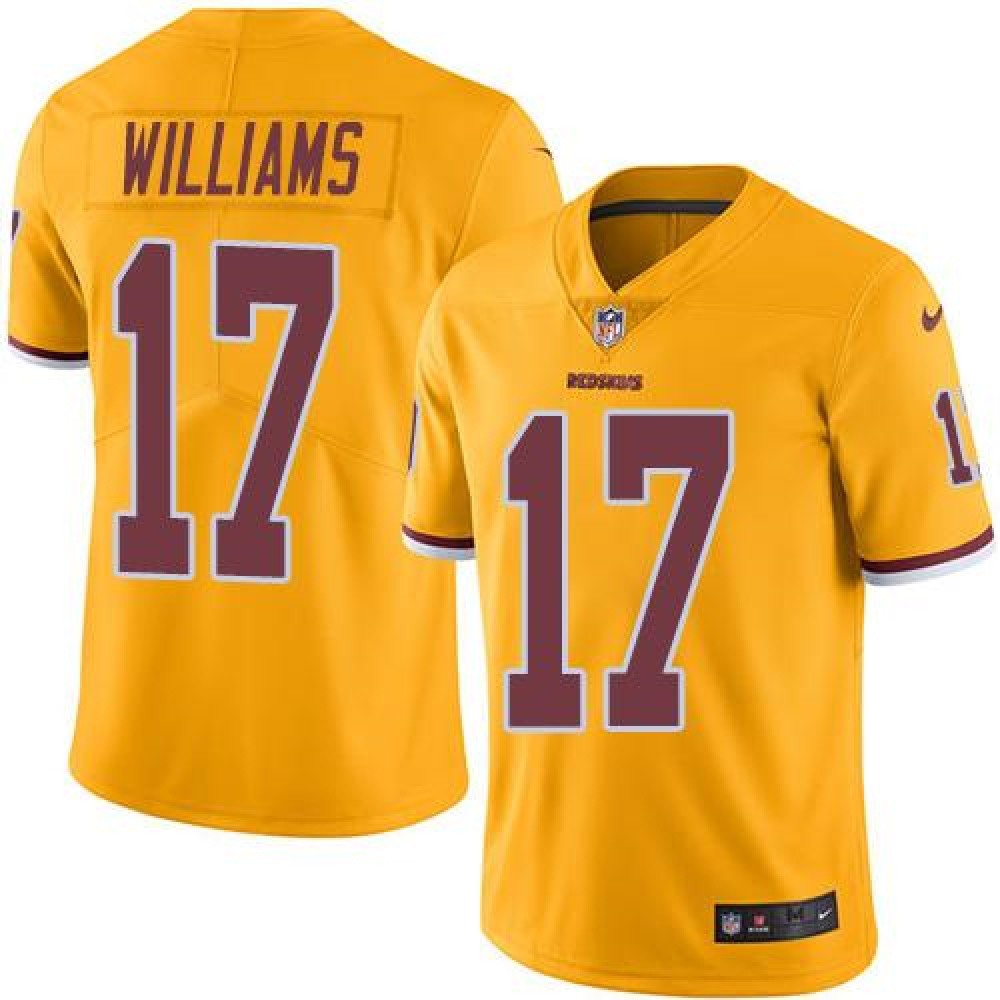 Redskins #17 Doug Williams Gold Men's Stitched NFL Limited Rush Jersey
