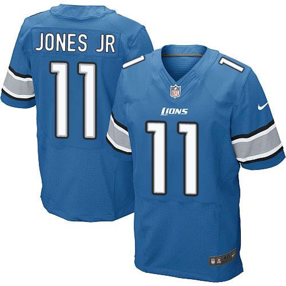 Lions #11 Marvin Jones Jr Blue Team Color Men's Stitched NFL Elite Jersey