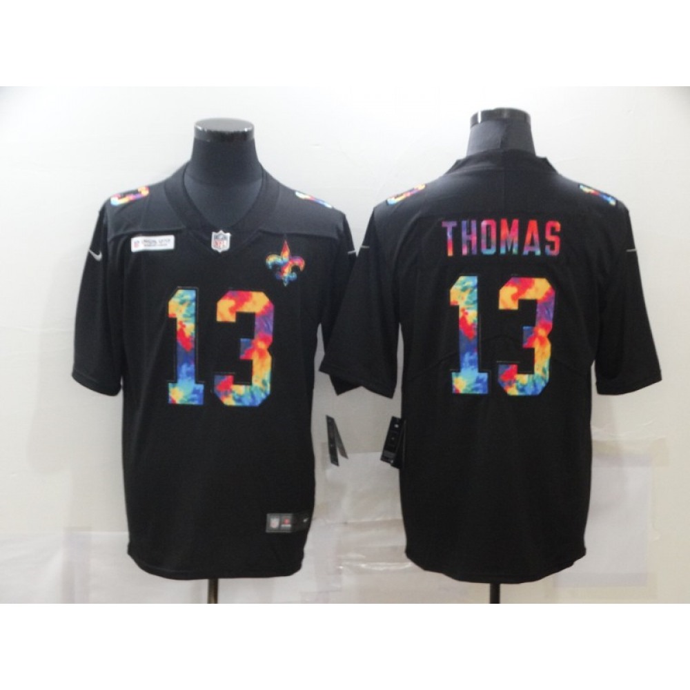 Men's New Orleans Saints #13 Michael Thomas 2020 Black Crucial Catch Limited Stitched Jersey