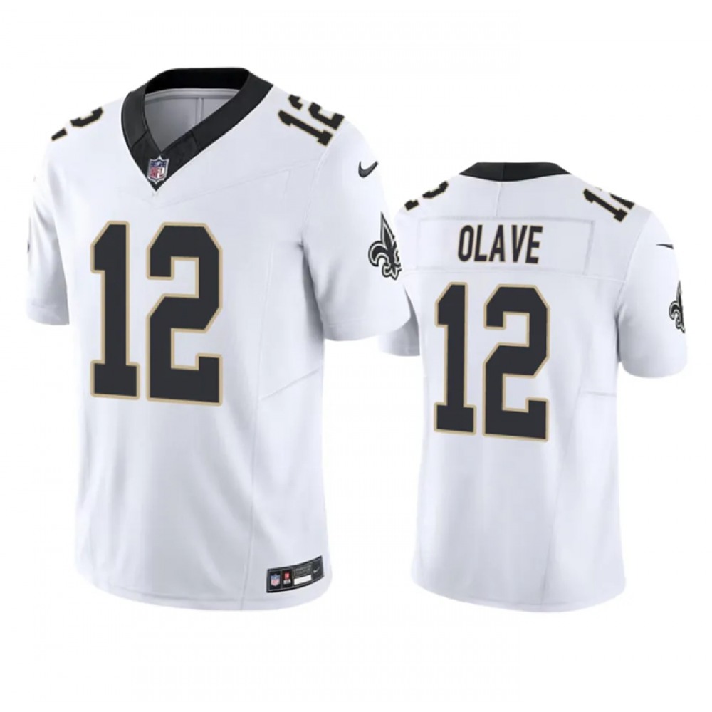 Men's New Orleans Saints #12 Chris Olave White 2023 F.U.S.E. Vapor Untouchable Limited Stitched Jersey