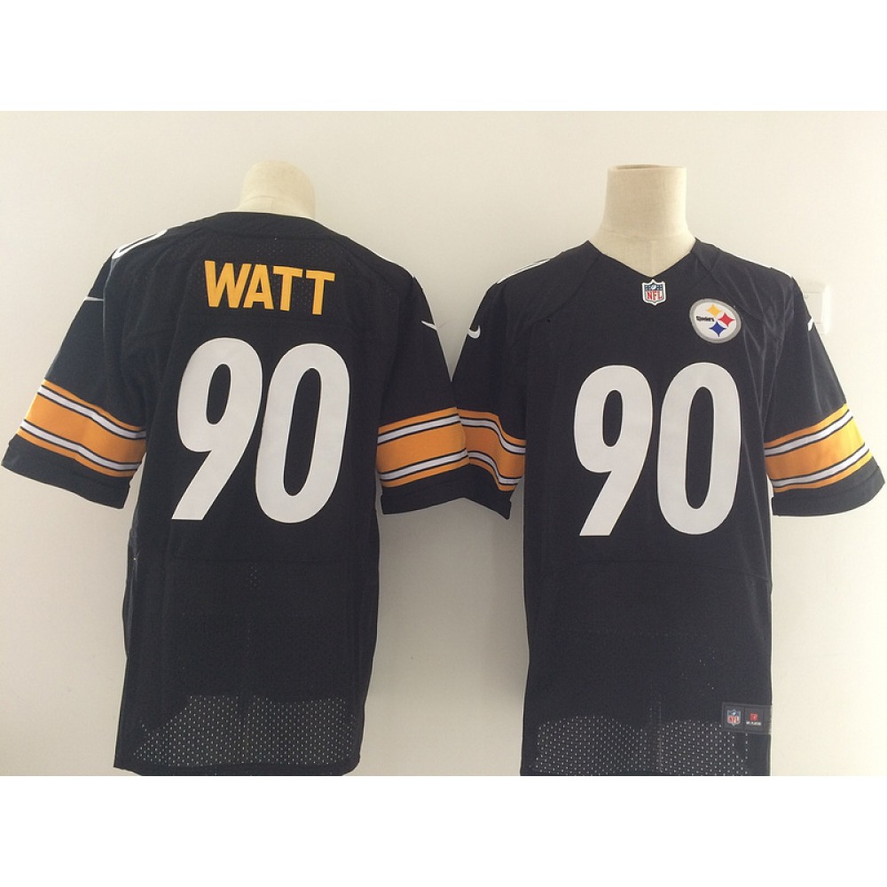 Men's Pittsburgh Steelers #90 T.J. WattBlack 2017 Elite Stitched NFL Jersey