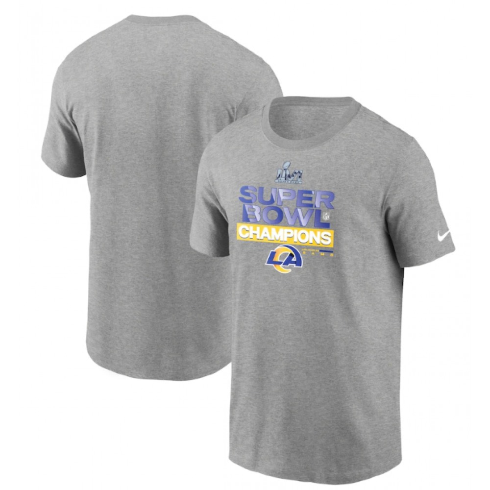 Men's Los Angeles Rams 2022 Heathered Gray Super Bowl LVI Champions Locker Room Trophy Collection T-Shirt