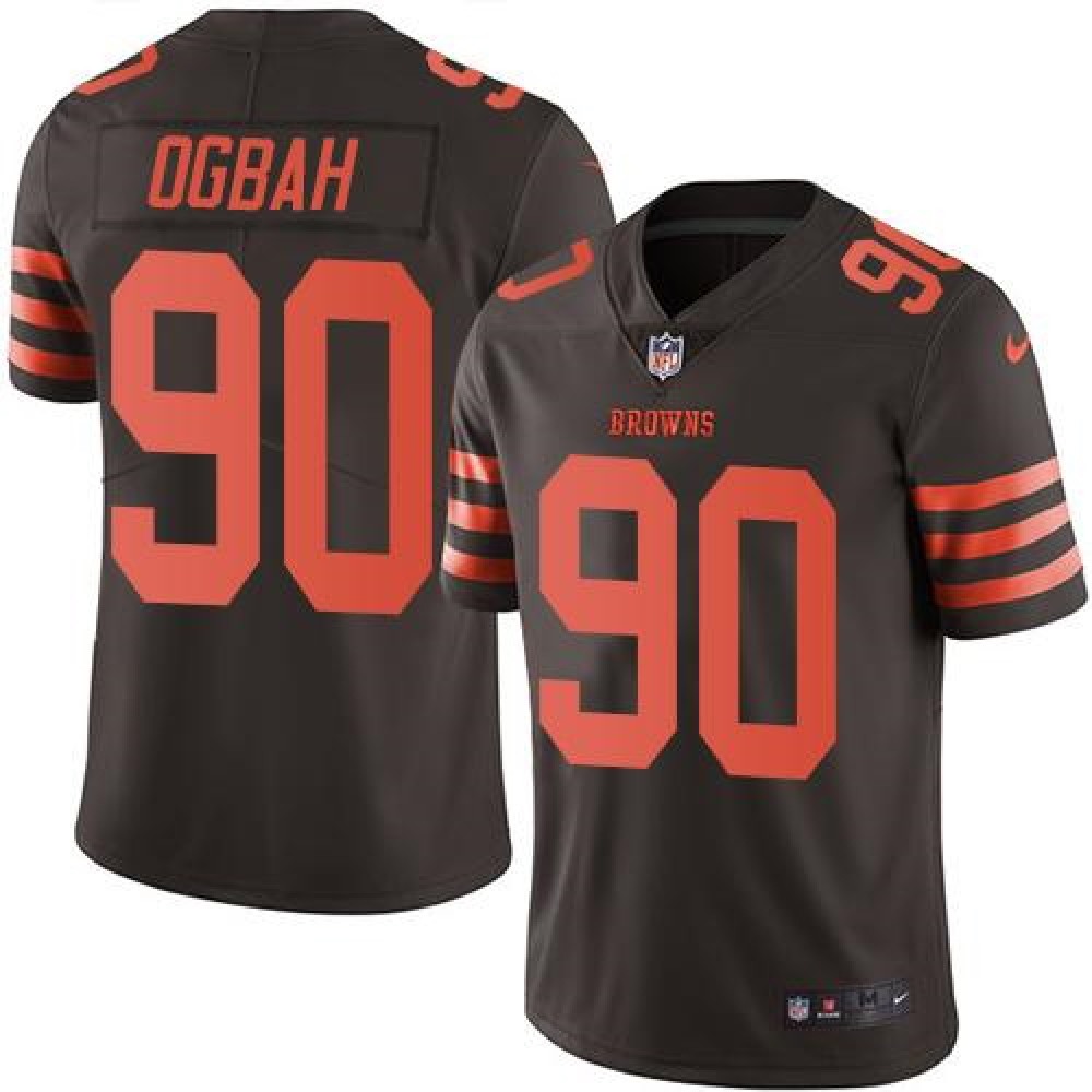 Browns #90 Emmanuel Ogbah Brown Men's Stitched NFL Limited Rush Jersey
