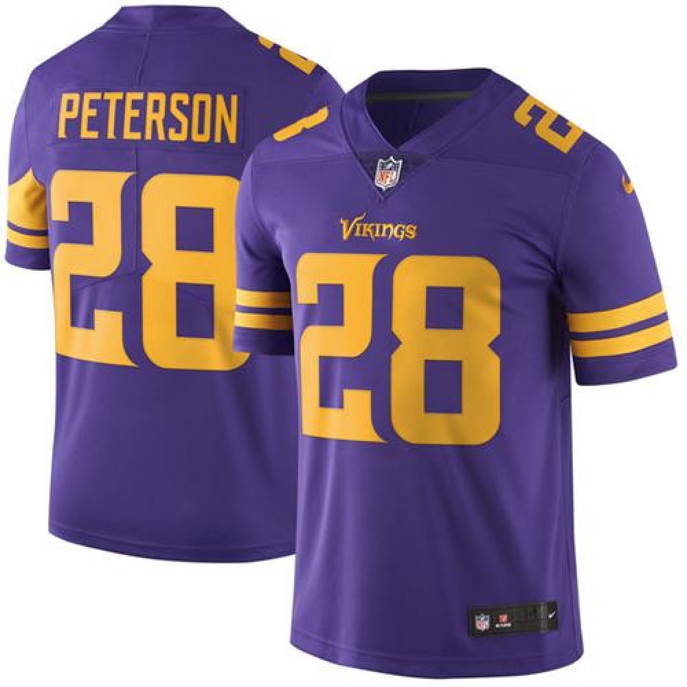 Vikings #28 Adrian Peterson Purple Youth Stitched NFL Limited Rush Jersey