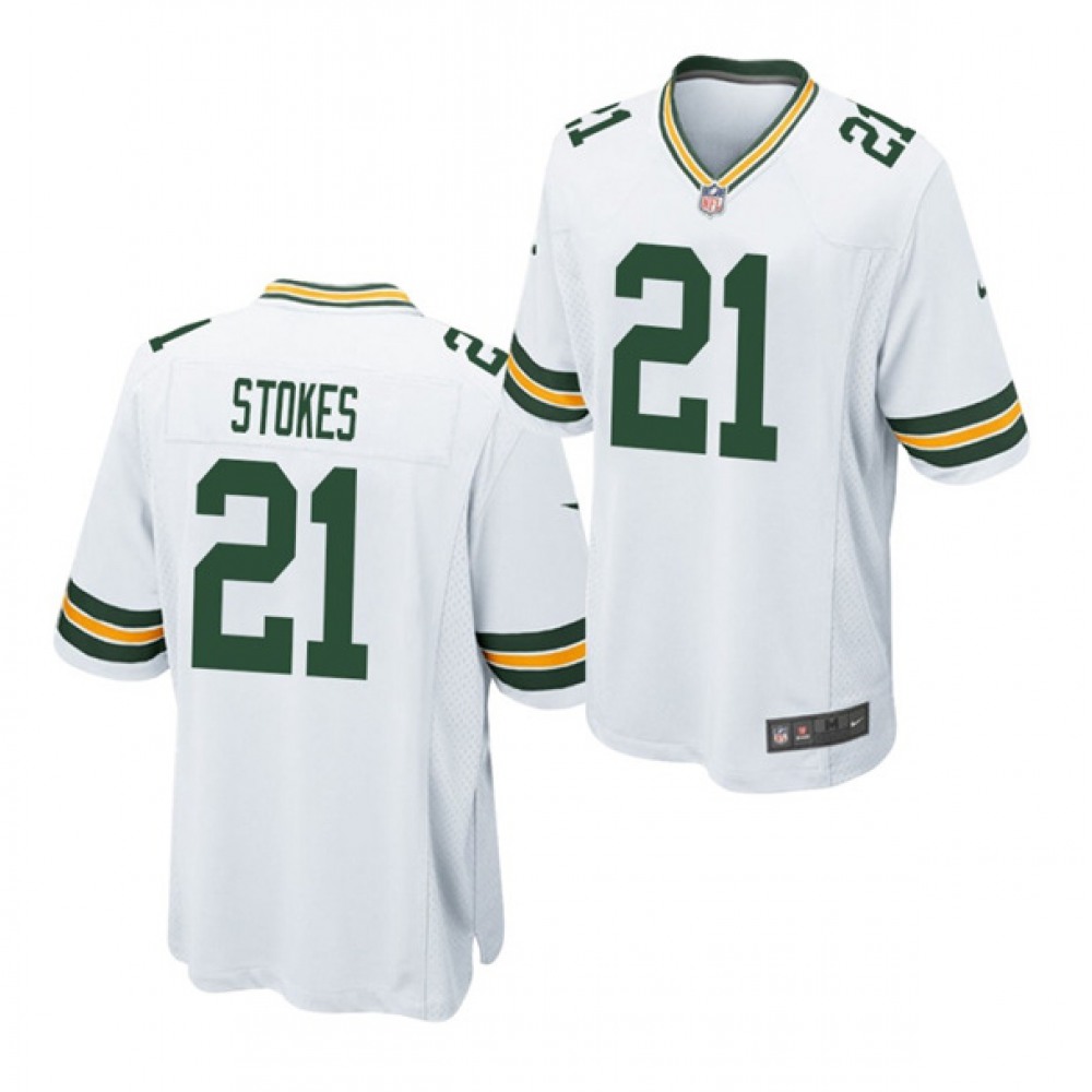 Men's Green Bay Packers #21 Eric Stokes White 2021 Draft Stitched Jersey