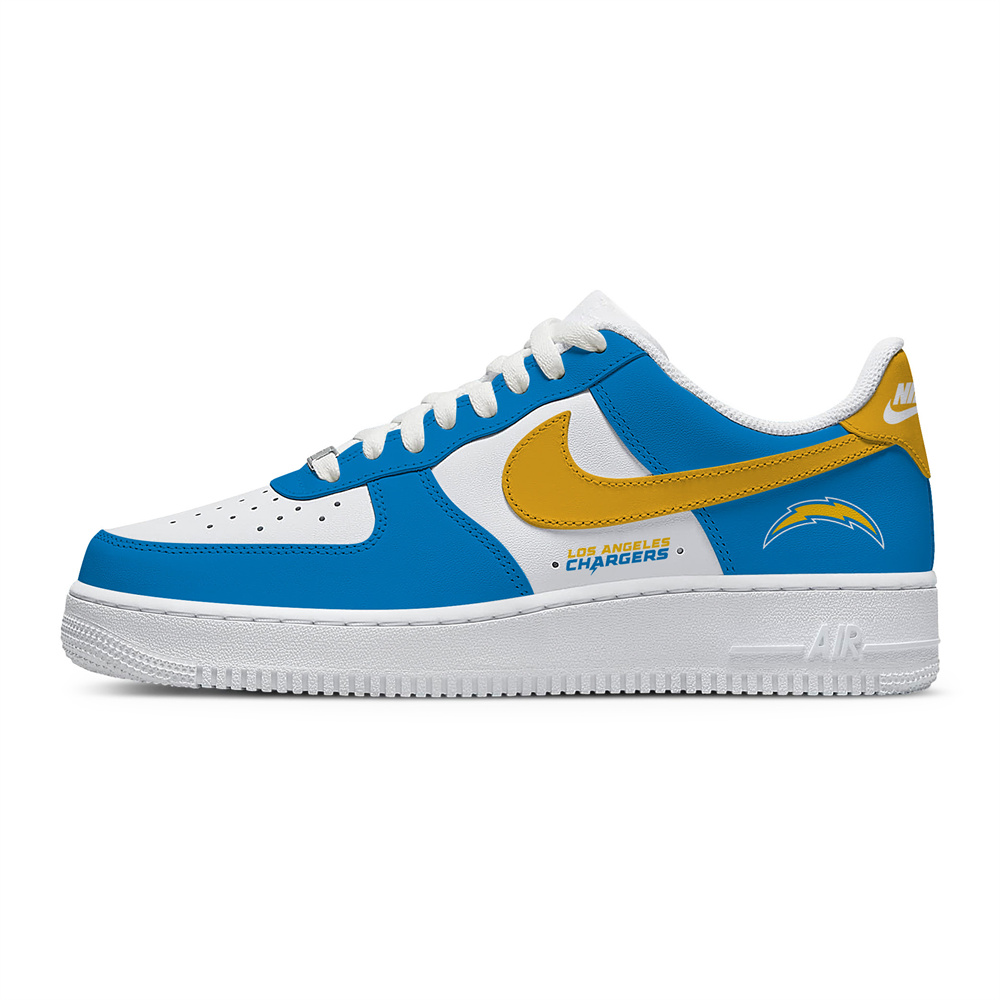 Unisex Nike x NFL Los Angeles Chargers Custom Air Force 1 Low Team Sneakers