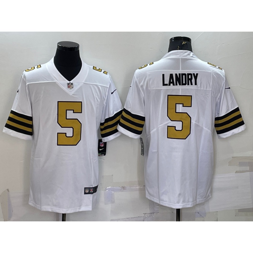 Men's New Orleans Saints #5 Jarvis Landry White Color Rush Limited Stitched Jersey