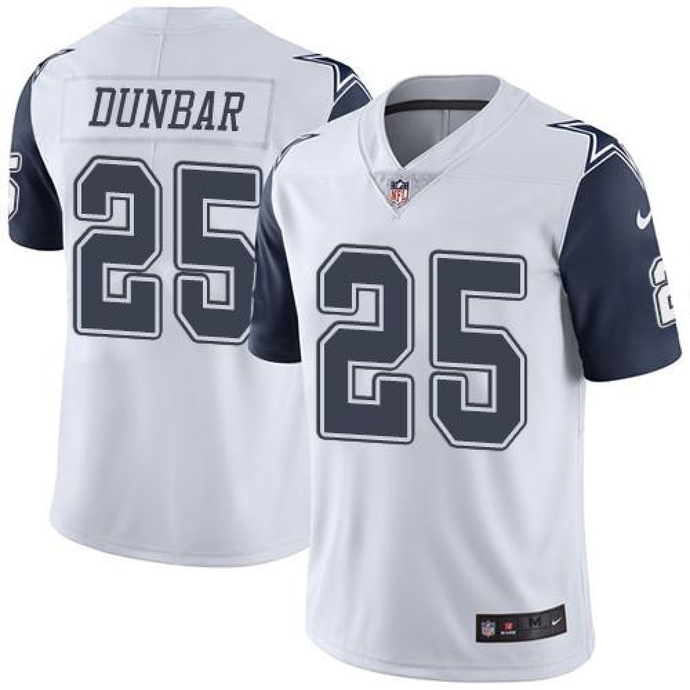 Cowboys #25 Lance Dunbar White Youth Stitched NFL Limited Rush Jersey
