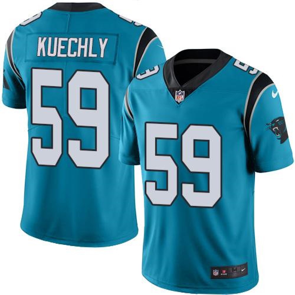 Panthers #59 Luke Kuechly Blue Youth Stitched NFL Limited Rush Jersey