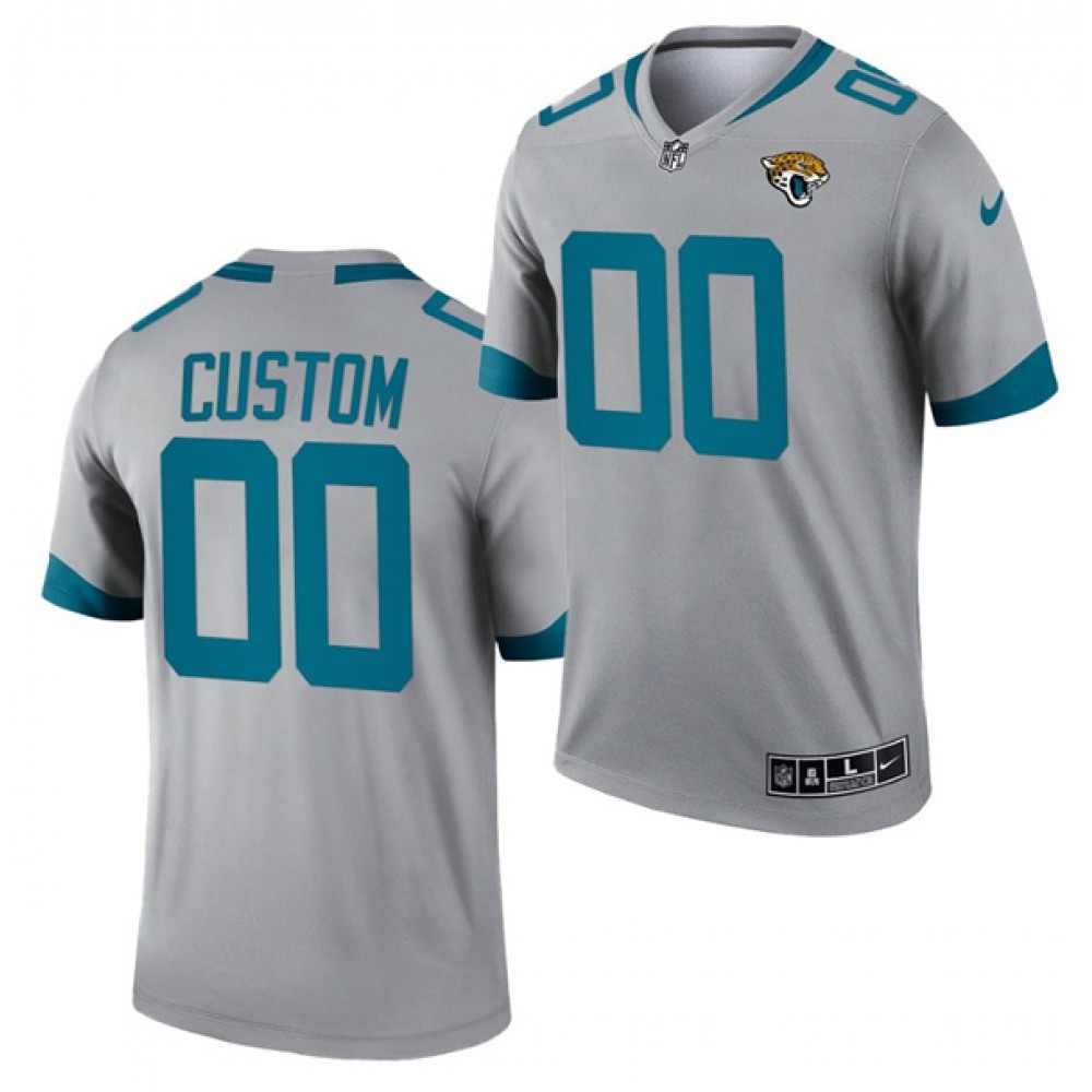 Men's Jacksonville Jaguars ACTIVE PLAYER Custom 2021 Silver Inverted Legend Stitched Jersey