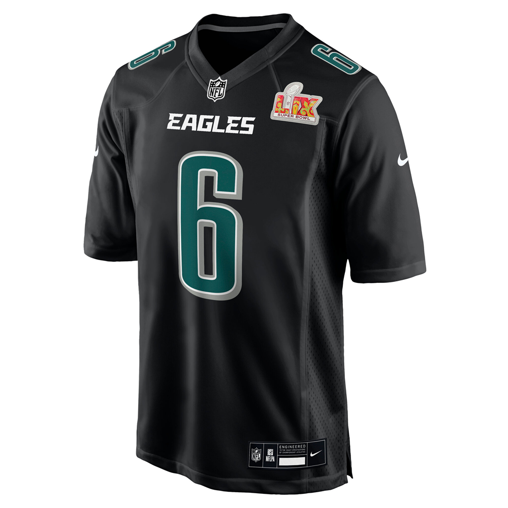 🔥Combo Sale - Philadelphia Eagles DeVonta Smith Nike Carbon Black Super Bowl LIX Game Jersey & Air Force 1 Low Team Sneakers