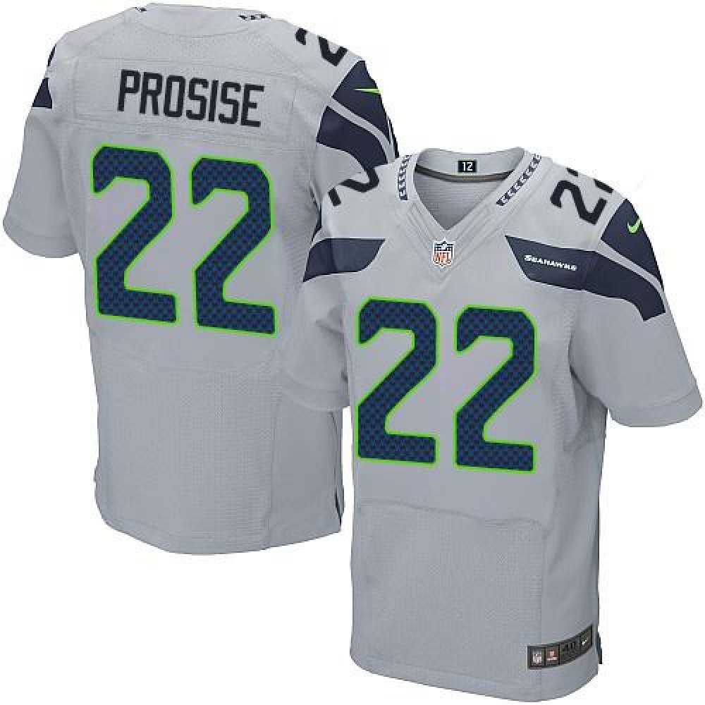 Seahawks #22 C. J. Prosise Grey Alternate Men's Stitched NFL Elite Jersey