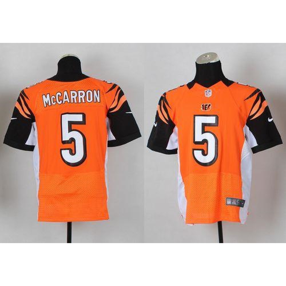 Bengals #5 AJ McCarron Orange Alternate Men's Stitched NFL Elite Jersey