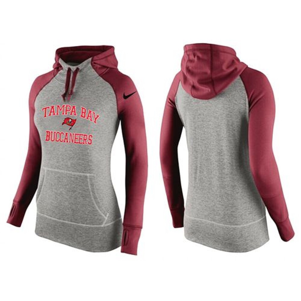 Women'sTampa Bay Buccaneers Performance Hoodie Grey & Red_2