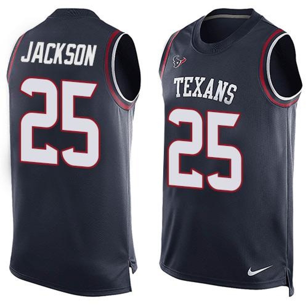 Texans #25 Kareem Jackson Navy Blue Team Color Men's Stitched NFL Limited Tank Top Jersey
