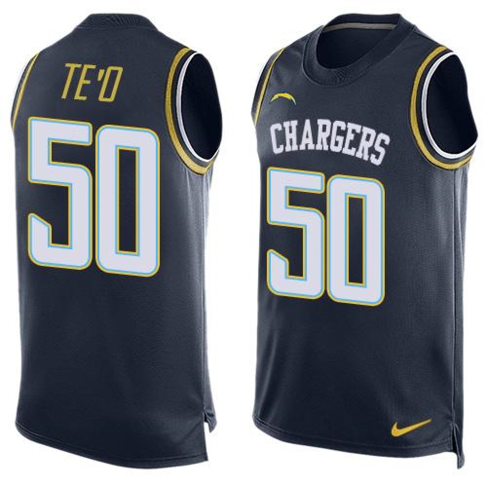 Chargers #50 Manti Te'o Navy Blue Team Color Men's Stitched NFL Limited Tank Top Jersey