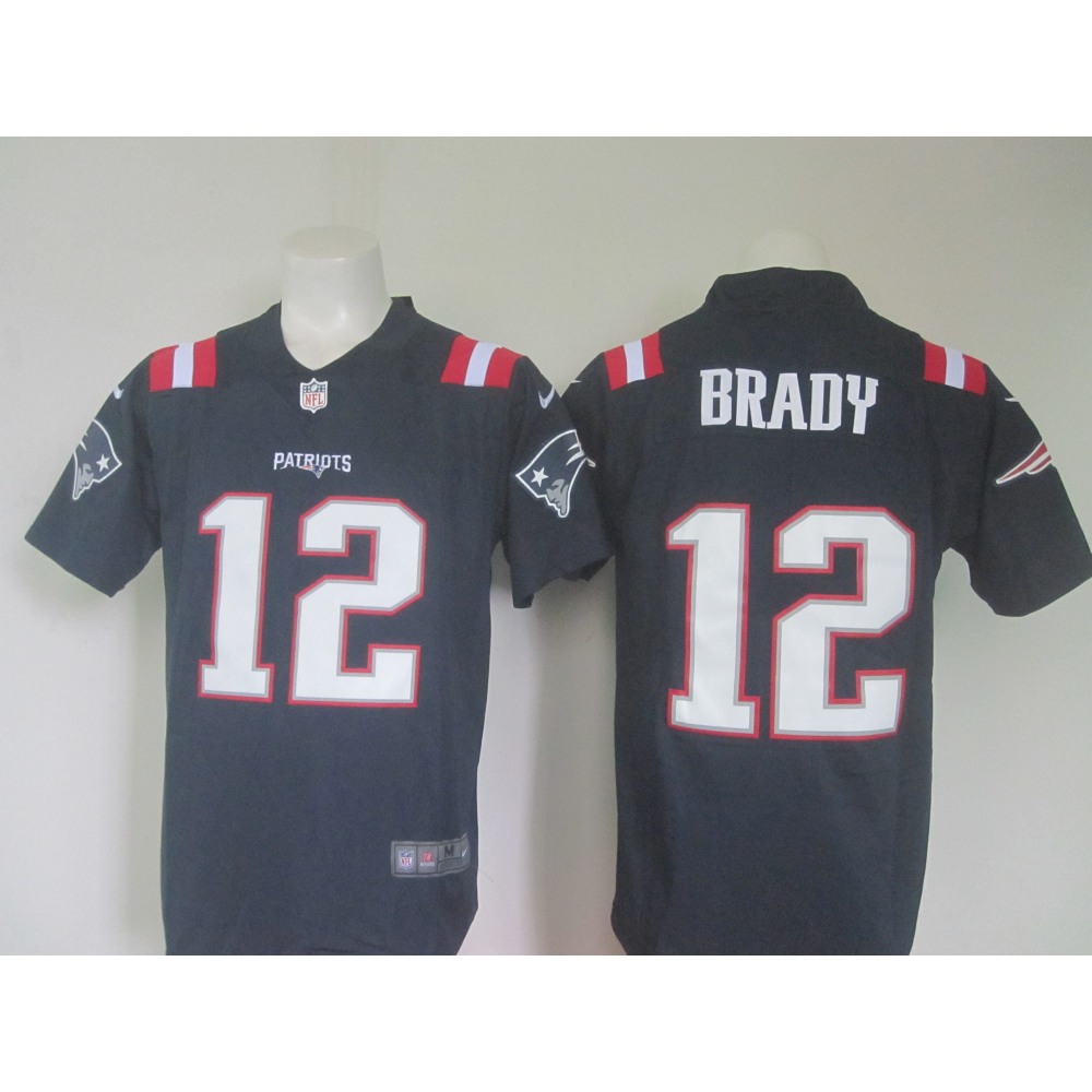 Men'sPatriots #12 Tom Brady Navy Limited Rush Stitched NFL Jersey