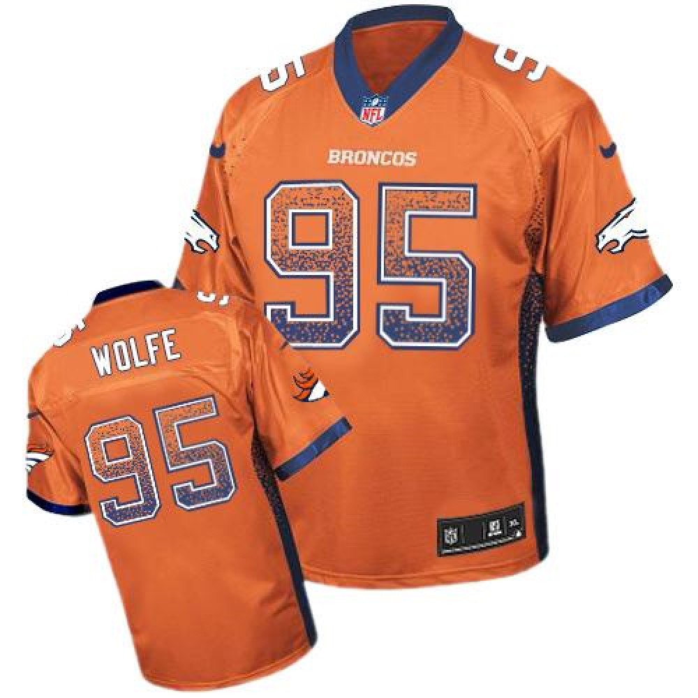 Broncos #95 Derek Wolfe Orange Team Color Youth Stitched NFL Elite Drift Fashion Jersey