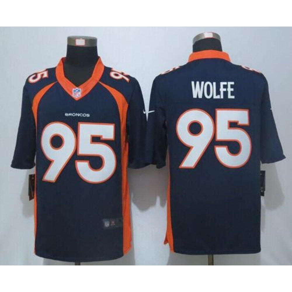 Broncos #95 Derek Wolfe Navy Blue Alternate Men's Stitched NFL New Limited Jersey