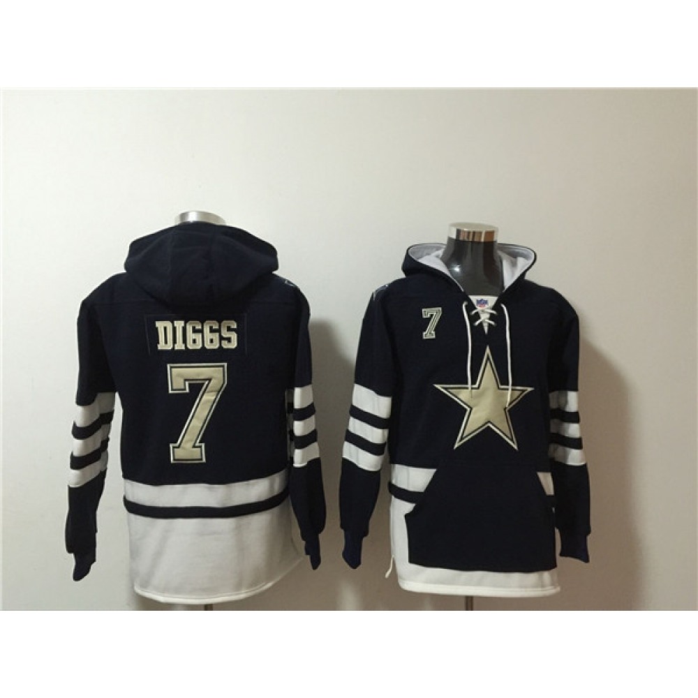 Men's Dallas Cowboys #7 Trevon Diggs Black Ageless Must-Have Lace-Up Pullover Hoodie