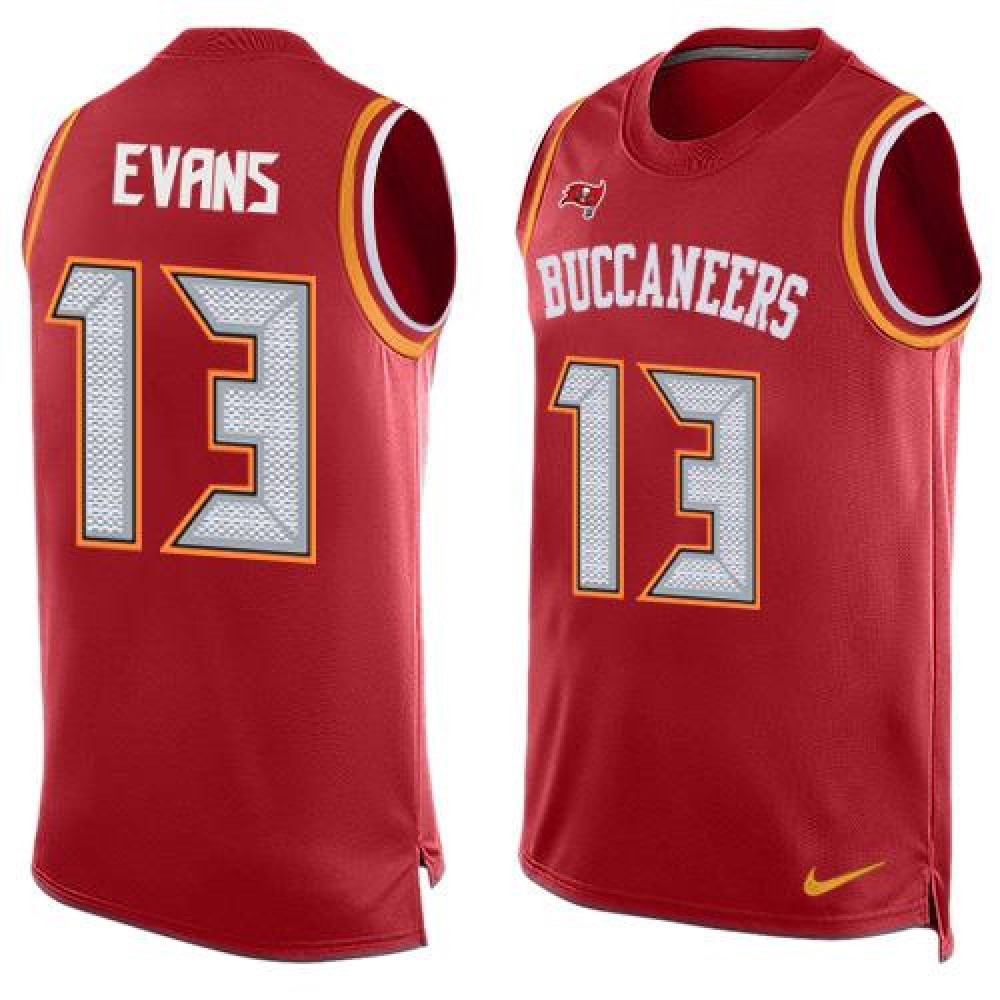 Buccaneers #13 Mike Evans Red Team Color Men's Stitched NFL Limited Tank Top Jersey