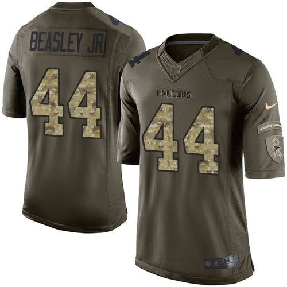 Falcons #44 Vic Beasley Jr Green Youth Stitched NFL Limited Salute to Service Jersey
