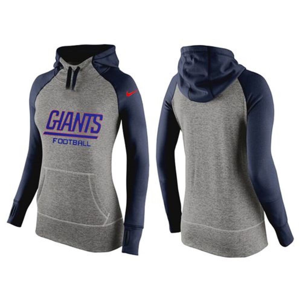 Women'sNew York Giants Performance Hoodie Grey & Dark Blue