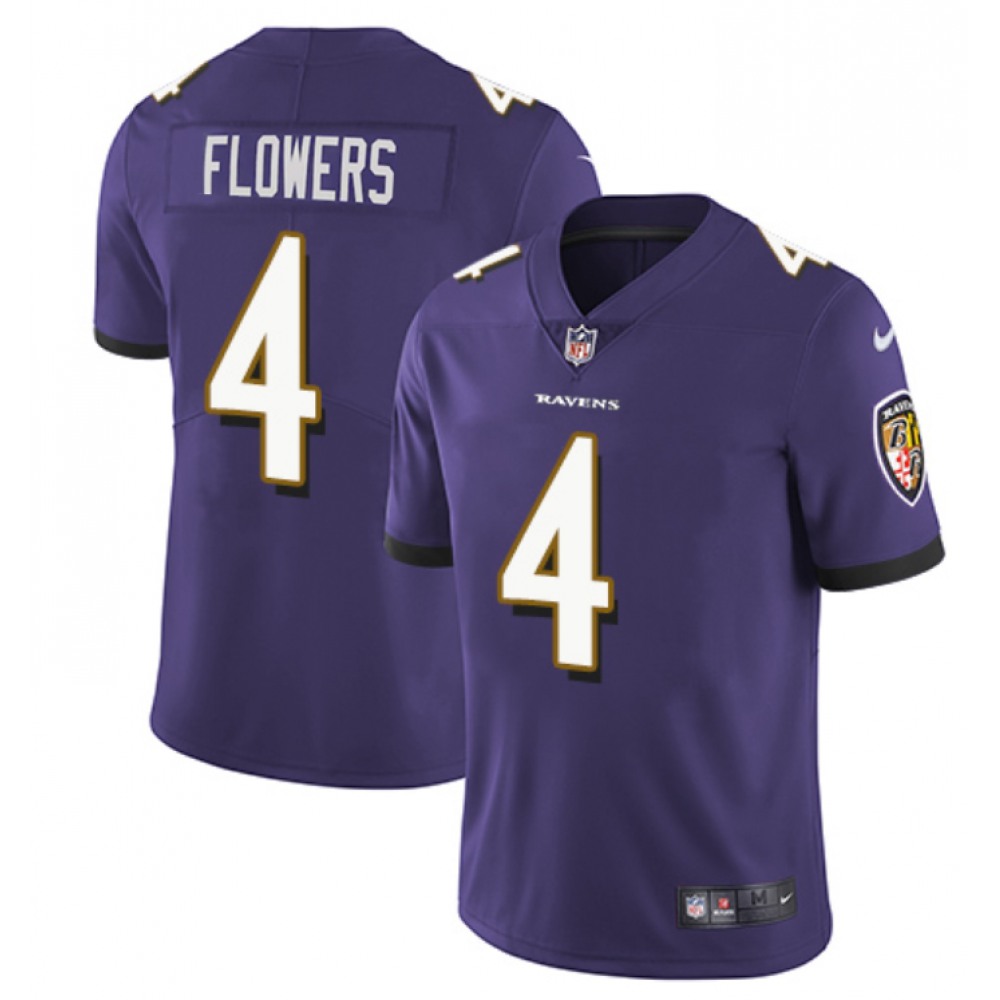 Men's Baltimore Ravens #4Zay Flowers Purple Vapor Untouchable Football Jersey