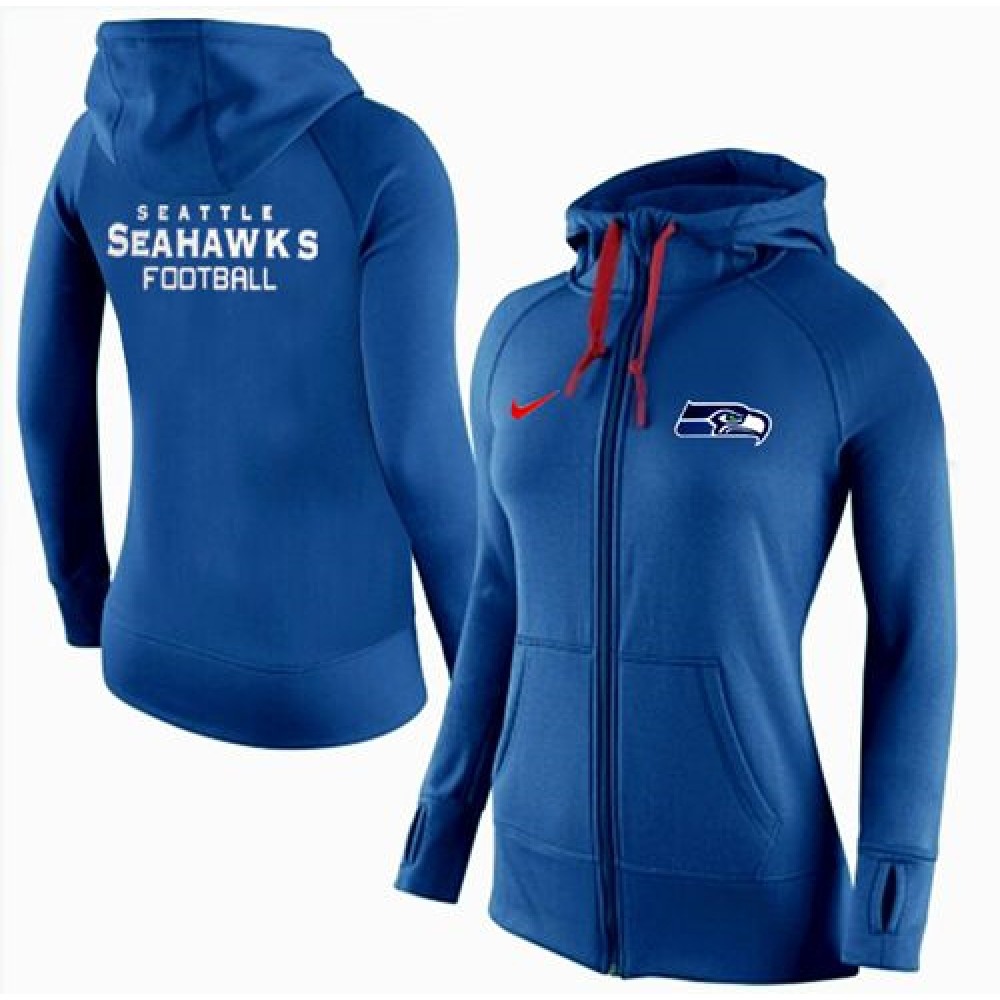 Women'sSeattle Seahawks Full-Zip Performance Hoodie Blue