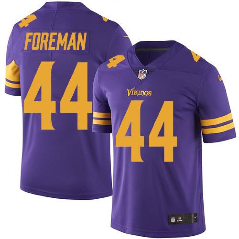 Vikings #44 Chuck Foreman Purple Men's Stitched NFL Limited Rush Jersey