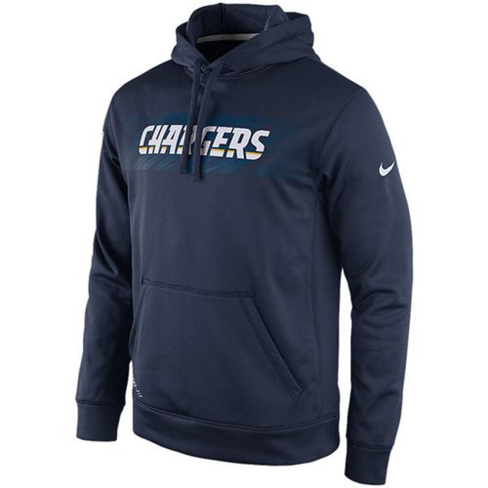 San Diego ChargersKO Speed Wordmark Performance Hoodie Navy Blue
