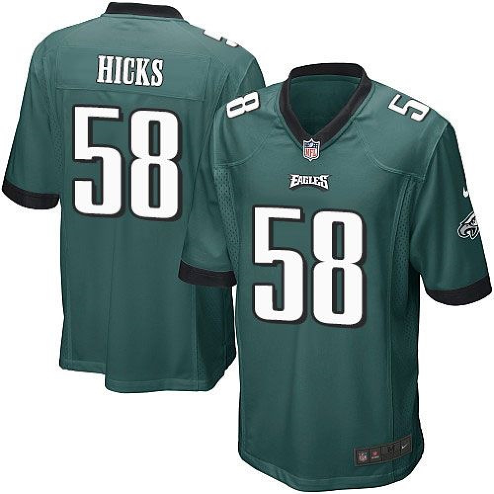 Eagles #58 Jordan Hicks Midnight Green Team Color Youth Stitched NFL New Elite Jersey