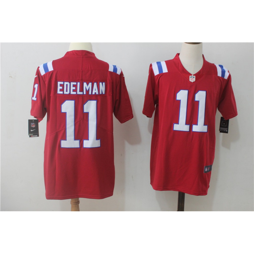 Men'sNew England Patriots #11 Julian Edelman Red Alternate Stitched NFL Vapor Untouchable Limited Jersey