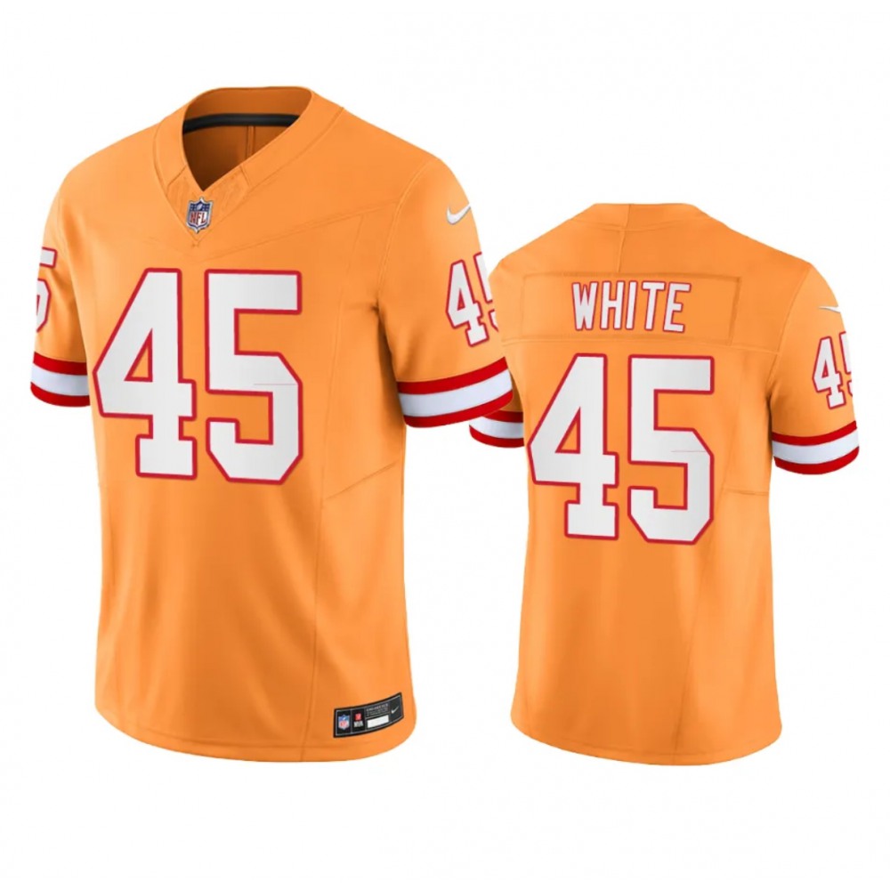 Men's Tampa Bay Buccaneers #45 Devin White Orange 2023 F.U.S.E.Throwback Limited Stitched Jersey