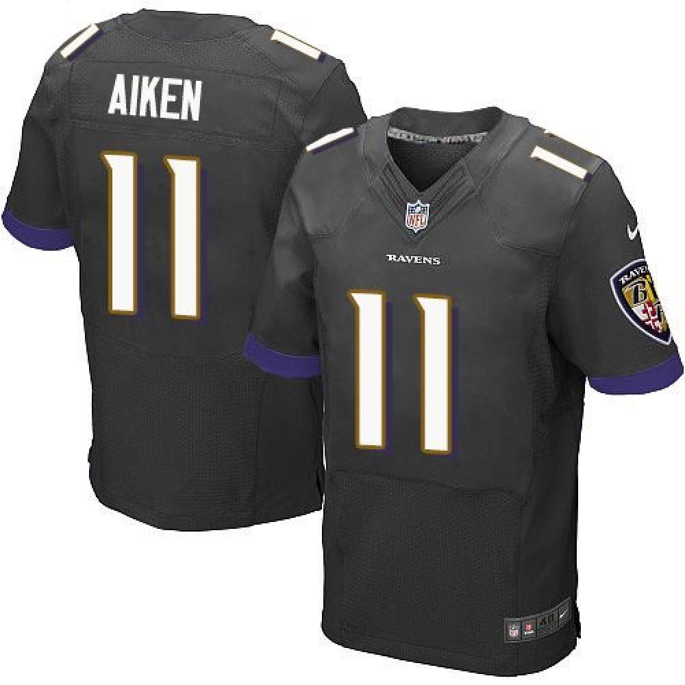 Ravens #11 Kamar Aiken Black Alternate Men's Stitched NFL New Elite Jersey