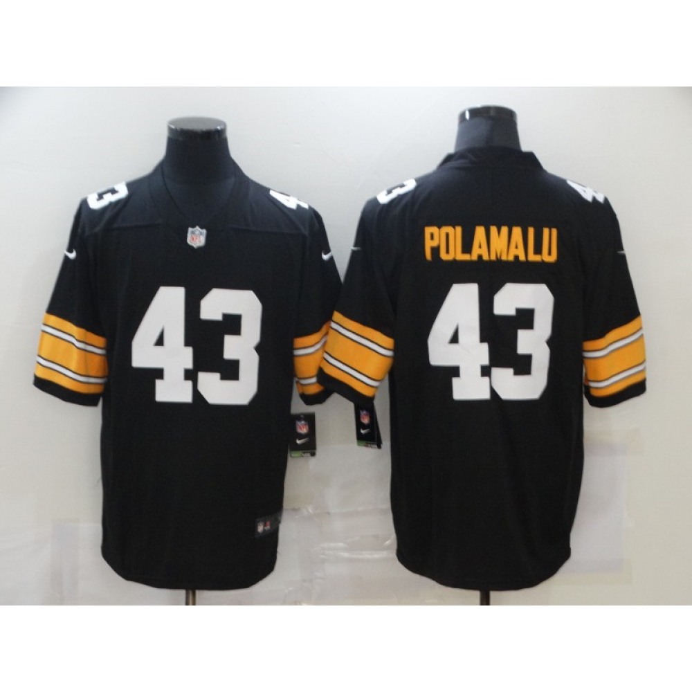 Men'sPittsburgh Steelers #43 Troy Polamalu Black Stitched Jersey