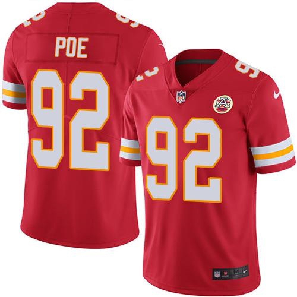 Chiefs #92 Dontari Poe Red Youth Stitched NFL Limited Rush Jersey