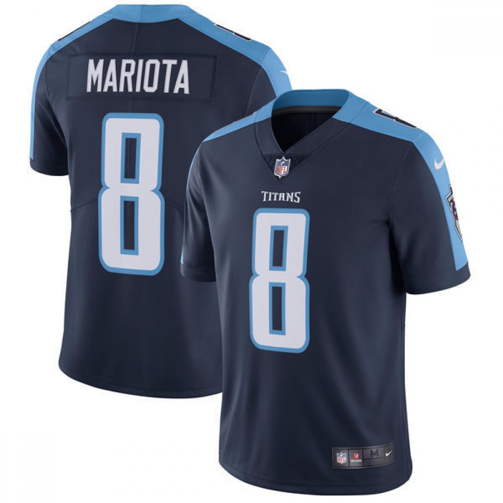 Men's Tennessee Titans #8 Marcus MariotaNavy Vapor Untouchable Limited Stitched NFL Jersey