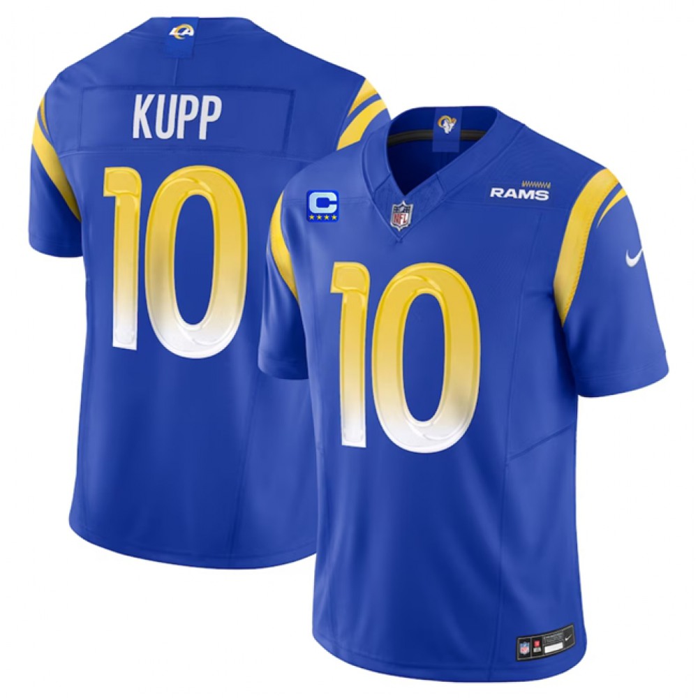 Men's Los Angeles Rams #10 Cooper Kupp Blue 2023 F.U.S.E. With4-Star C Patch Vapor Untouchable Limited Stitched Football Jersey